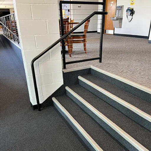st olaf church commercial carpet stair installation